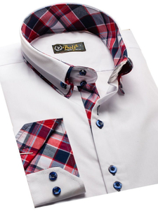 Camisa de manga larga elegante para hombre blanca Bolf 2712