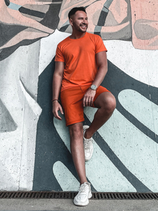 Camiseta para hombre sin estampado color naranja Bolf 2005-32