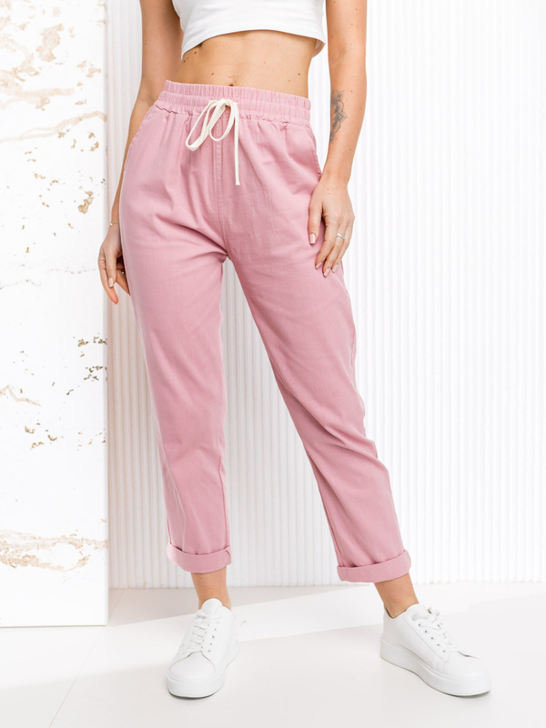 Pantalón de tela para mujer rosa Bolf W7832