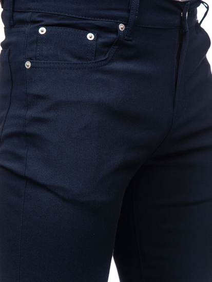 Pantalón chino de tela para hombre color azul oscuro Bolf 0004