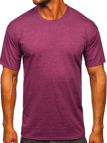 Camiseta de manga corta sin impresión para hombre burdeos Bolf B10