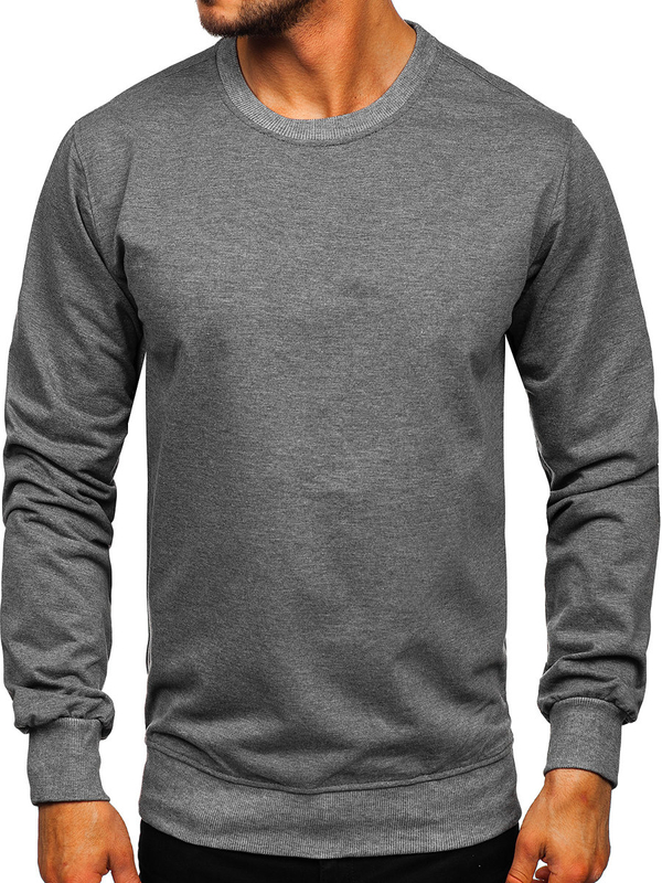 Sudadera para hombre sin capucha color antracita Bolf B10001