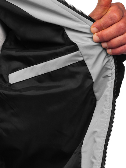 Chaqueta acolchada de entretiempo béisbol bomber para hombre gris Bolf 84M3006