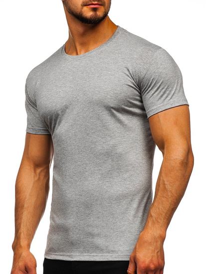 Camiseta de manga corta lisa para hombre gris Bolf 2005