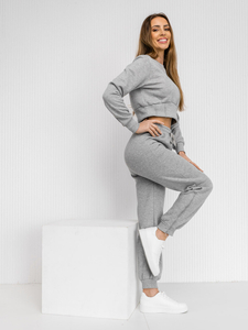 Chándal oversize de dos piezas para mujer gris Bolf 8C78A1