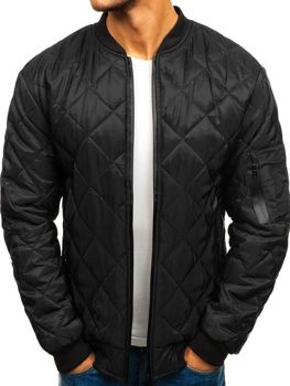 Chaqueta bomber de entretiempo para hombre negra Bolf AK76-A