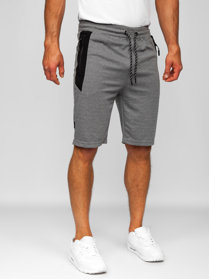 Pantalón corto deportivo para hombre gris y negro Bolf Q3874