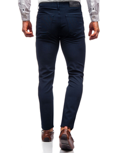 Pantalón chino de tela para hombre color azul oscuro Bolf 0004