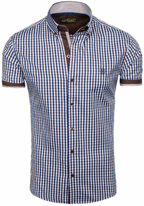 Camisa a cuadros de manga corta para hombre marrón Bolf 4510