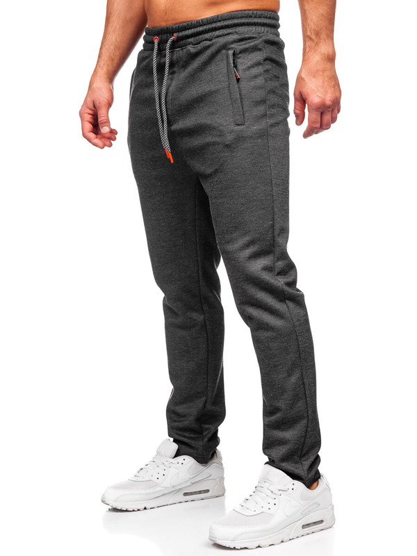 Pantalón forrado de chándal para hombre negro Bolf Q1081