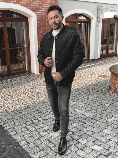 Chaqueta acolchada de entretiempo para hombre color negro Bolf M13081