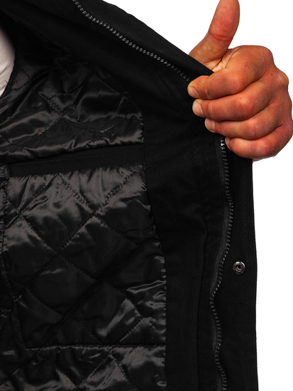 Chaqueta algodón de entretiempo para hombre negro Bolf 10290