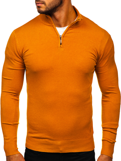 Suéter con cuello alto para hombre color camel Bolf YY08