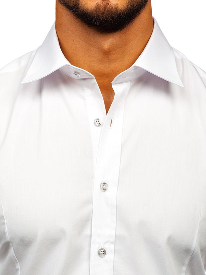 Camisa elegante blanca de manga larga para hombre Bolf 1703