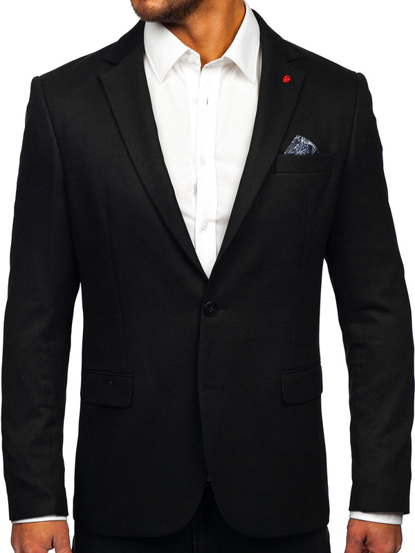 Hombre Blazer elegante Negro Bolf 05