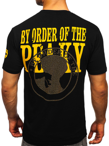 Camiseta para hombre con aplicaciones color negro Bolf 2824