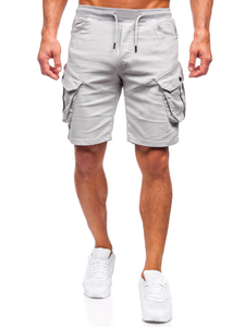 Pantalón corto de tela cargo para hombre gris Bolf 384K