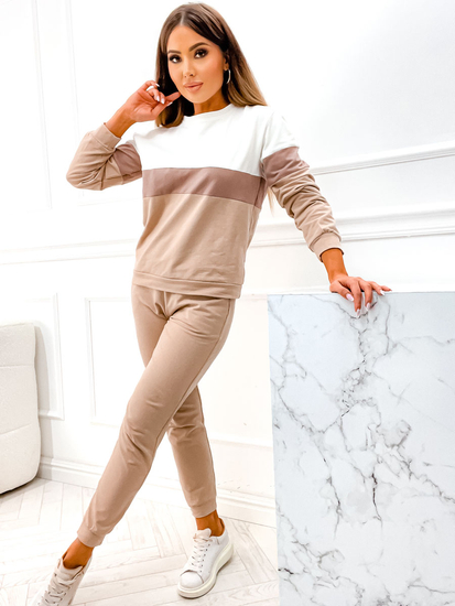 Chándal Maranta de dos piezas para mujer beige Bolf 8171