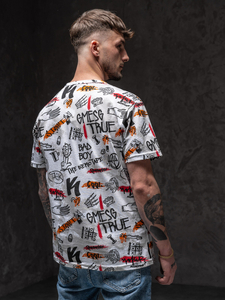Camiseta estampada para hombre color blanco Bolf 14908
