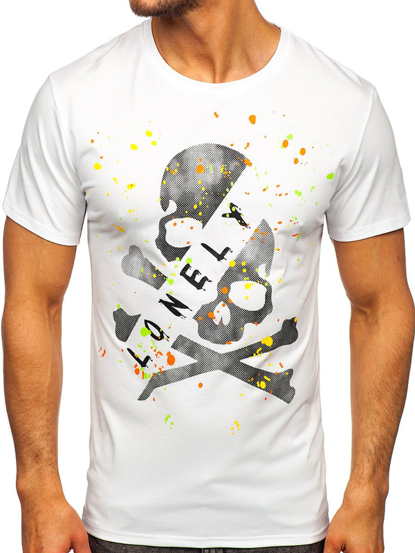 Camiseta estampada para hombre color blanco Bolf Y70008