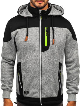 Sudadera-chaqueta con capucha para hombre gris Bolf TC1262