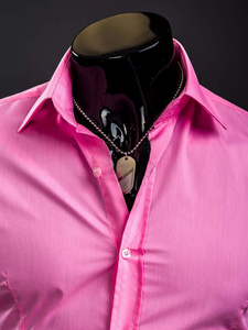 Camisa elegante coral de manga larga para hombre Bolf 1703A