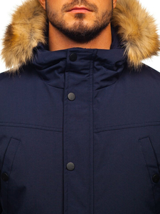 Chaqueta de invierno parka para hombre azul oscuro Bolf 1972