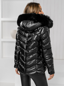 Chaqueta de invierno acolchada con capucha para mujer color negro Bolf 5M3138A2