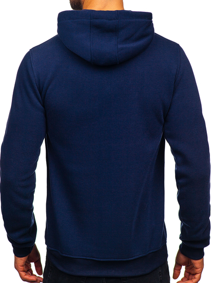Sudadera con capucha tipo canguro para hombre azul oscuro Bolf MB001