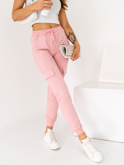 Pantalón cargo de chándal para mujer rosa Bolf HW2516CA