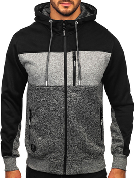 Sudadera-chaqueta con capucha para hombre antracita Bolf TC1206