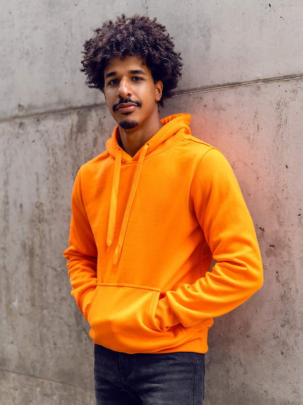 Sudadera tipo canguro con capucha para hombre naranja Bolf 2009A