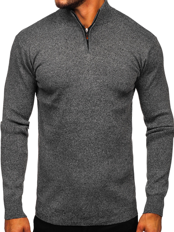 Jersey con cuello alto para hombre color grafito Bolf S8274