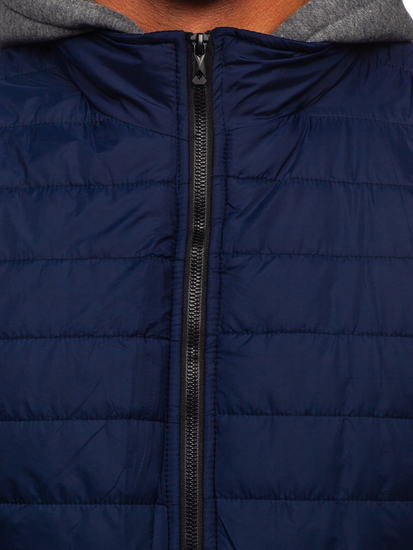 Chaleco acolchado con capucha para hombre azul oscuro Bolf 8M983
