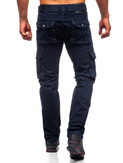 Pantalón cargo con cinturón para hombre azul oscuro Bolf 1672