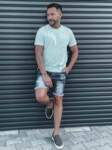 Camiseta lisa de algodón color menta para hombre Bolf 192397A