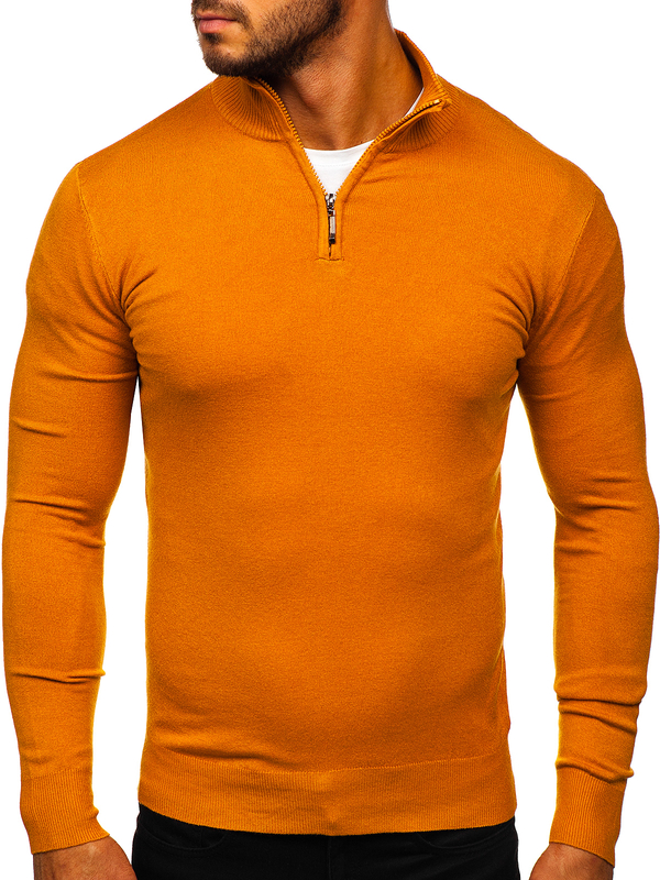 Suéter con cuello alto para hombre color camel Bolf YY08