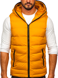 Chaleco acolchado grueso con capucha para hombre camel Bolf 7M805