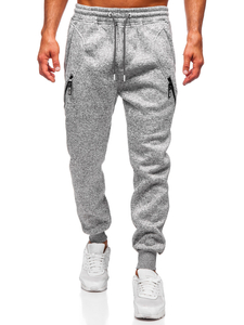 Pantalón forrado de chándal jogger para hombre gris Bolf Q1104