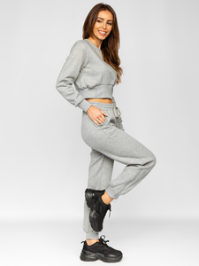 Chándal oversize de dos piezas para mujer gris Bolf 8C78A1