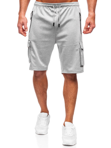 Pantalón corto de chándal cargo para hombre gris Bolf 8K278