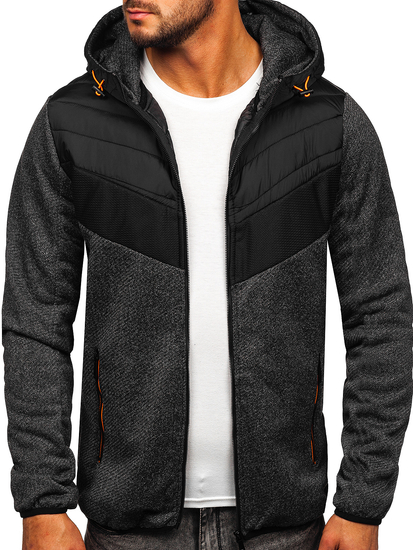 Chaqueta de entretiempo para hombre negro-naranja Bolf BKS2153