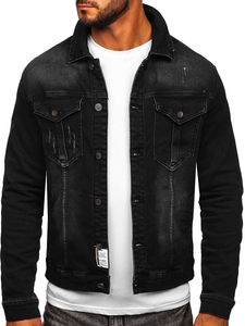 Chaqueta vaquera para hombre negro Bolf MJ514N