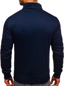 Sudadera abierta sin capucha para hombre azul oscuro Bolf B2002