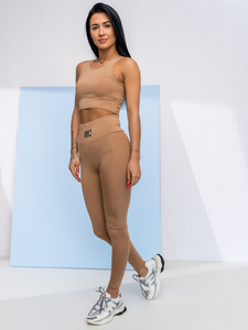 Chándal deportivo Fashion de dos piezas para mujer beige Bolf 022