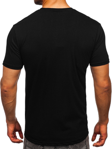 Camiseta negra de hombre con estampado Bolf 0303
