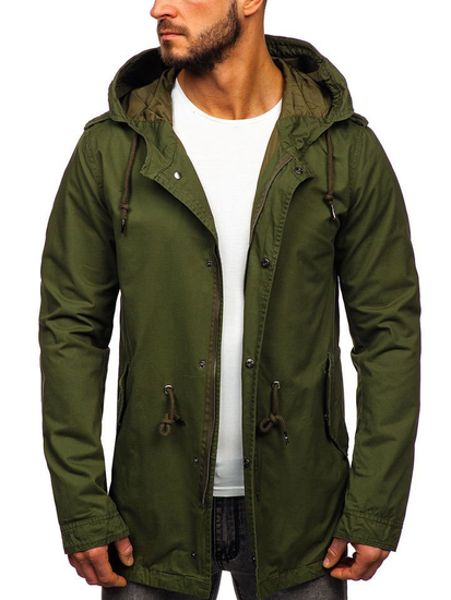 Chaqueta de entretiempo parka para hombre verde Bolf 5391