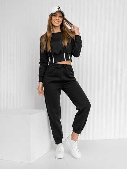 Chándal oversize de dos piezas para mujer negro Bolf 8C78A1