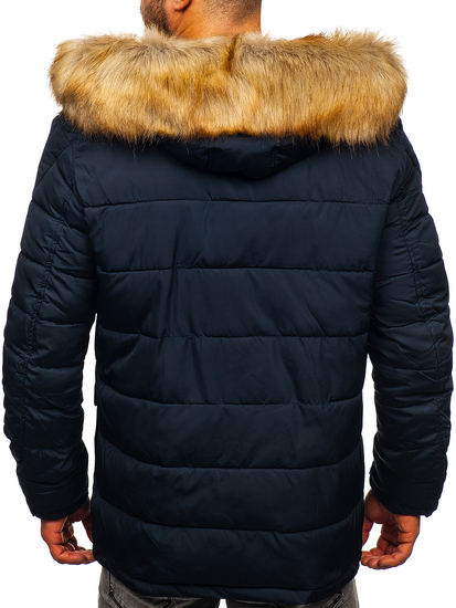 Chaqueta parka de invierno para hombre alaska color azul oscuro Bolf JK361