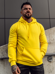 Sudadera tipo canguro con capucha para hombre amarillo Bolf 2009A